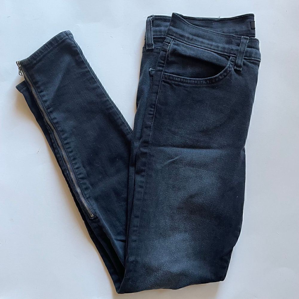 J BRAND | high rise skinny zip ankle jeans 27